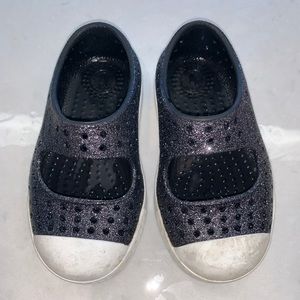 Native kids shoes black glitter Mary Jane